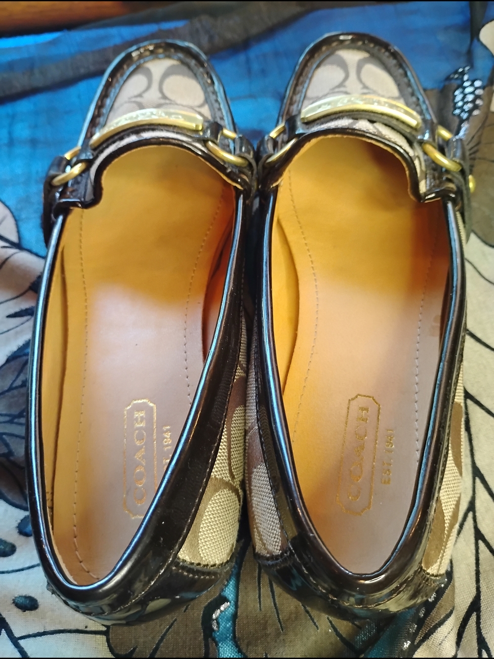 Coach Brown Signature Canvas Loafers with Dark Brown Trim - Picture 11 of 16